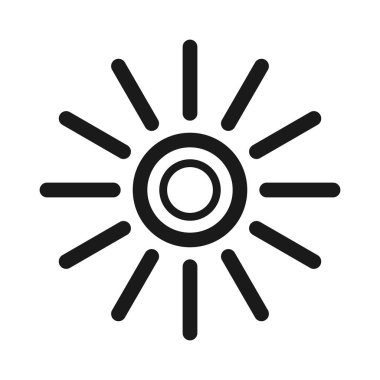 Güneş ikonu vektörü. güneş çizgisi vektör simgesi