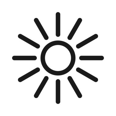 Güneş ikonu vektörü. güneş çizgisi vektör simgesi