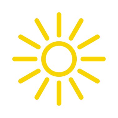 Güneş ikonu vektörü. güneş çizgisi vektör simgesi