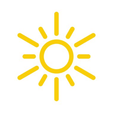 Güneş ikonu vektörü. güneş çizgisi vektör simgesi