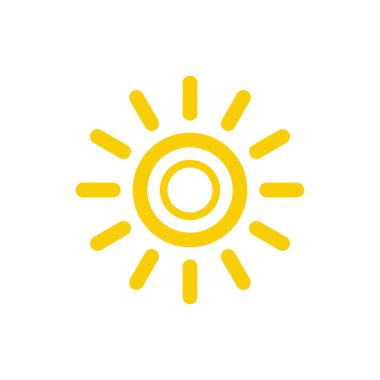 Güneş ikonu vektörü. güneş çizgisi vektör simgesi