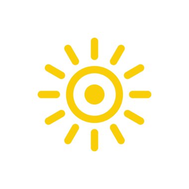 Güneş ikonu vektörü. güneş çizgisi vektör simgesi