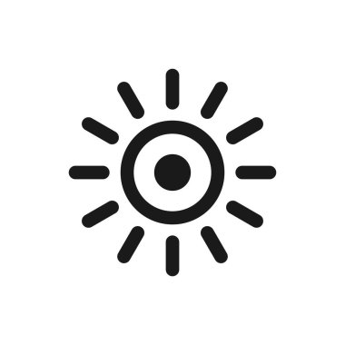 Güneş ikonu vektörü. güneş çizgisi vektör simgesi