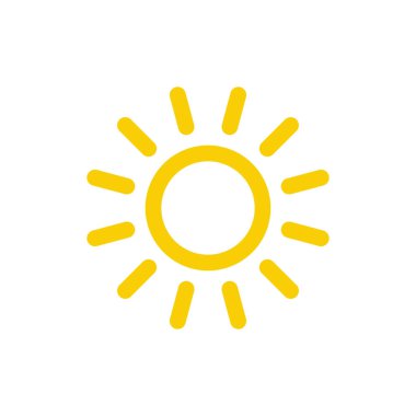 Güneş ikonu vektörü. güneş çizgisi vektör simgesi