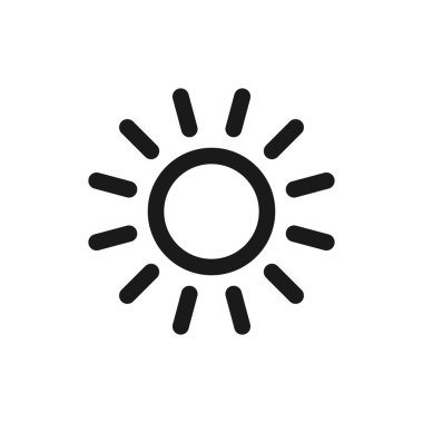 Güneş ikonu vektörü. güneş çizgisi vektör simgesi