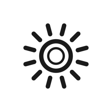 Güneş ikonu vektörü. güneş çizgisi vektör simgesi