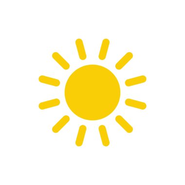 Güneş ikonu vektörü. güneş çizgisi vektör simgesi