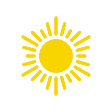 Güneş ikonu vektörü. güneş çizgisi vektör simgesi