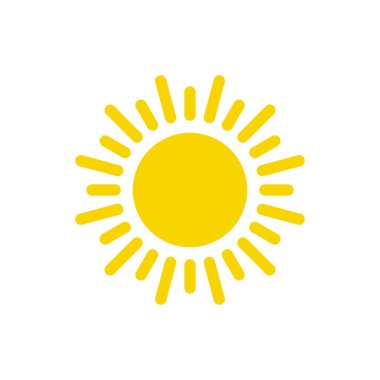 Güneş ikonu vektörü. güneş çizgisi vektör simgesi