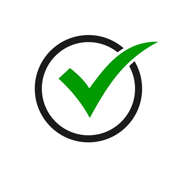 Comprobar Vector Icono Marca Verificación Icono Icono Del Botón Lista — Vector de stock