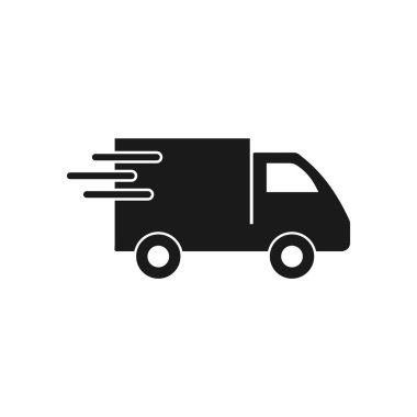 Kamyon simgesi. Teslimat ikonu. Uygulamalar ve web için hızlı nakliye kamyonu simgesi.