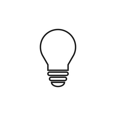 Lamba simgesi vektörü. Ampul simgesi vektörü. Fikir simgesi. Çözüm sembolü. Parlak fikir sembolü. Web desaini için modada düz lamba simgesi.