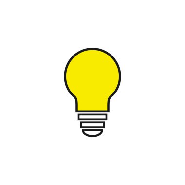 Lamba simgesi vektörü. Ampul simgesi vektörü. Fikir simgesi. Çözüm sembolü. Parlak fikir sembolü. Web desaini için modada düz lamba simgesi.