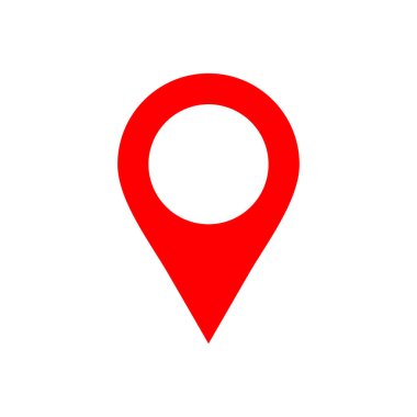 Pin simgesi vektörü. Konum simgesi. Harita işaretleyici simgesi