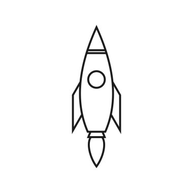 Roket vektör simgesi. Concept Concept Sembol Uzay Roket Gemisi Başlat