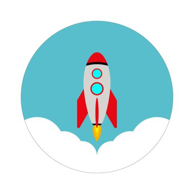 Roket vektör simgesi. Concept Concept Sembol Uzay Roket Gemisi Başlat