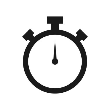 Kronometre vektör simgesi. Siluet kronometre. Kronometre beyaz arka planda izole edildi. Saat. zaman