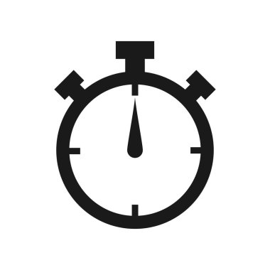 Kronometre vektör simgesi. Siluet kronometre. Kronometre beyaz arka planda izole edildi. Saat. zaman