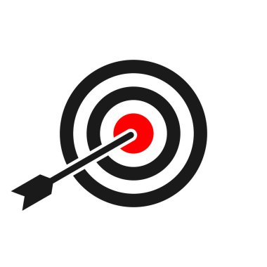 Hedef simgesi. Hedef Simgesi beyaz arkaplanda izole edildi.