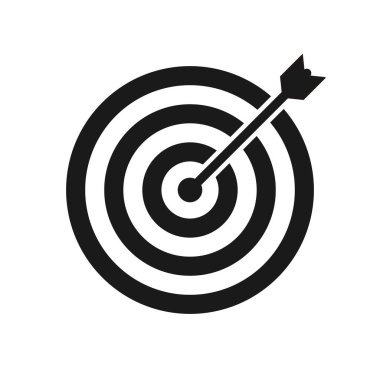 Hedef simgesi. Hedef Simgesi beyaz arkaplanda izole edildi.