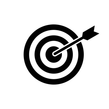 Hedef simgesi. Hedef Simgesi beyaz arkaplanda izole edildi.