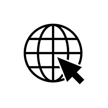 Web simgesi. Web tasarımı için web sitesi simgesi simgesi. İnternet dünya vektörü