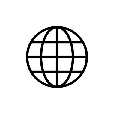 Web simgesi. Web tasarımı için web sitesi simgesi simgesi. İnternet dünya vektörü