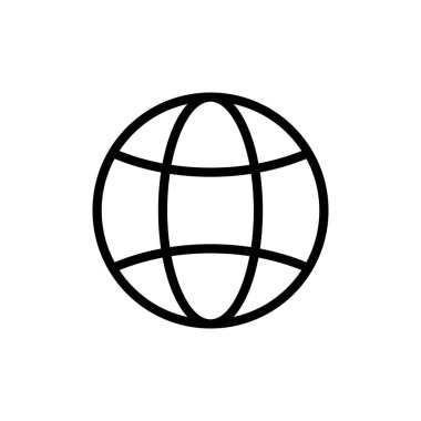 Web simgesi. Web tasarımı için web sitesi simgesi simgesi. İnternet dünya vektörü