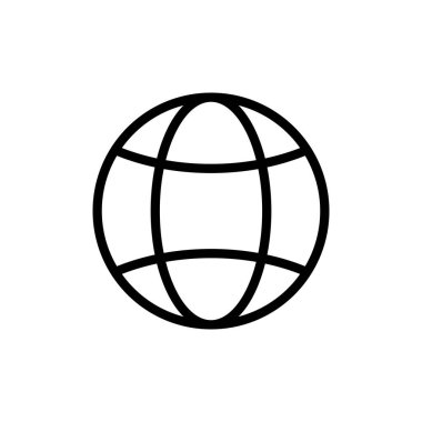 Web simgesi. Web tasarımı için web sitesi simgesi simgesi. İnternet dünya vektörü