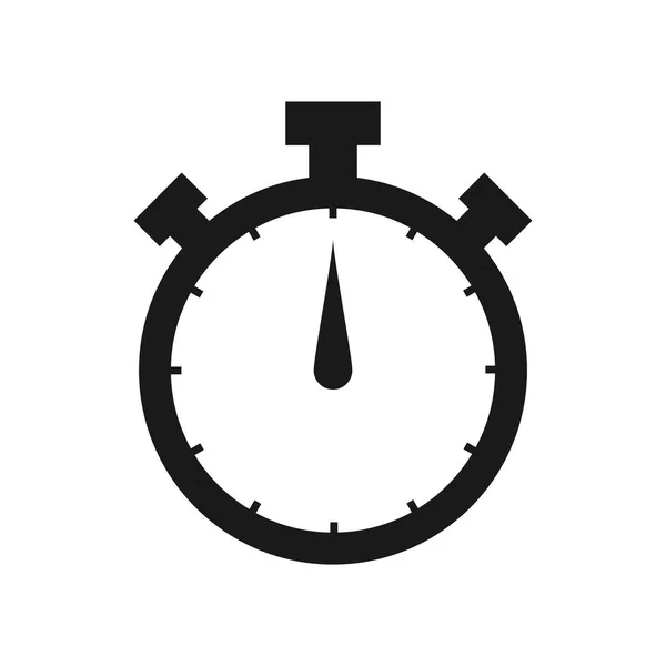 Εικονίδιο Διανύσματος Χρονόμετρου Ρολόι Σιλουέτας Χρονόμετρο Απομονώνεται Λευκό Φόντο Ρολόι — Διανυσματικό Αρχείο