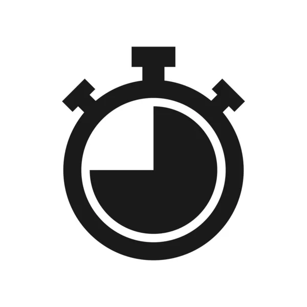 Stopwatch Vector Icon Silhouette Stopwatch Stopwatch Isolated White Background Clock — Stock Vector