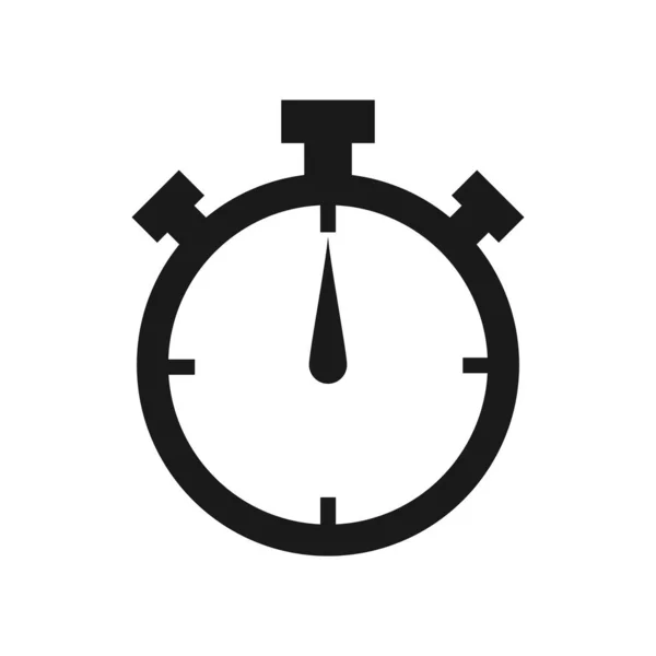 Stopwatch Vector Icon Silhouette Stopwatch Stopwatch Isolated White Background Clock — Stock Vector