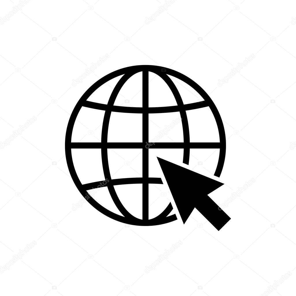 Web icon. Website icon page symbol for your web design. Internet world vector