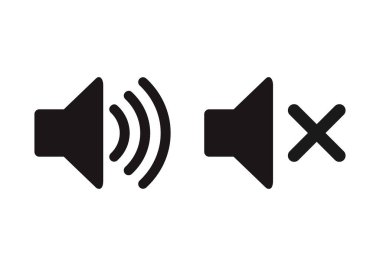 Sözcü simgesi vektörü. Ses düzeyi ve sembol. Hoparlör ikonu. ses sembolü