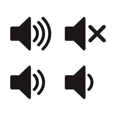 Sözcü simgesi vektörü. Ses düzeyi ve sembol. Hoparlör ikonu. ses sembolü