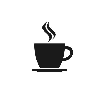 Bir fincan kahve. Kahve fincanı ikonu. Beyaz arkaplanda izole kahve simgesi