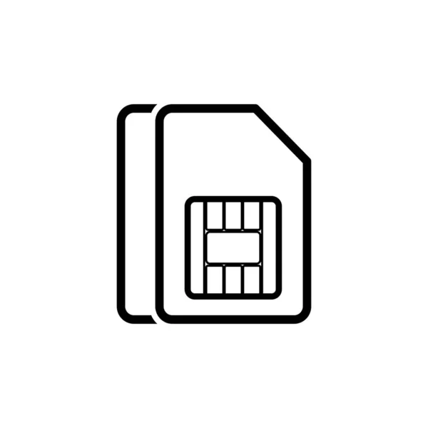 Sim Tarjeta Icono Vector Signo Símbolo Tarjeta Sim Dual — Archivo Imágenes Vectoriales