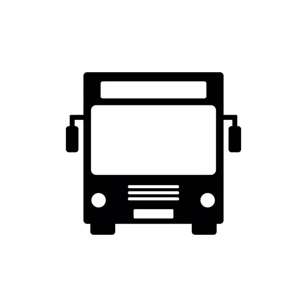 Bussikon Vector Svart Buss Ikon Isolerad Vit Bakgrund — Stock vektor