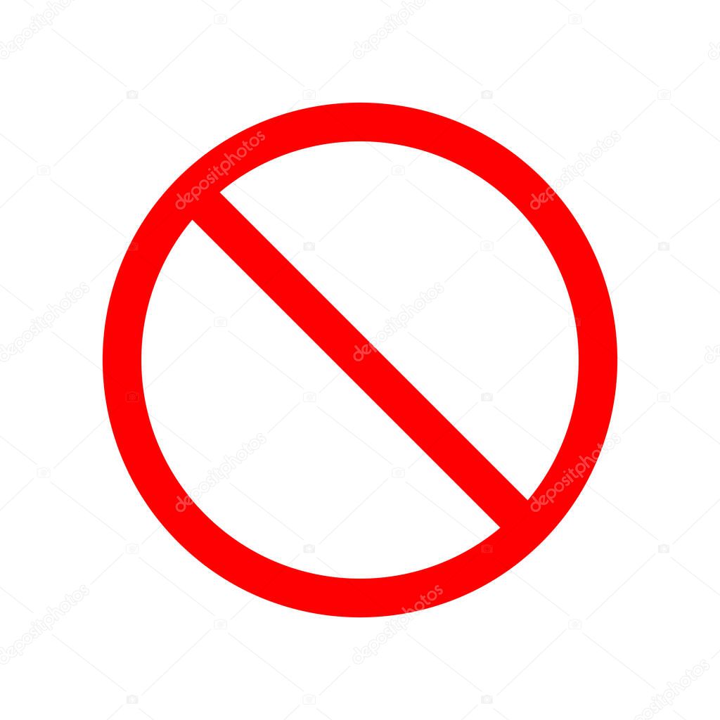 Vector Stop Sign Icon. Red Stop Sign isolated on white background. Traffic regulatory warning stop symbol.
