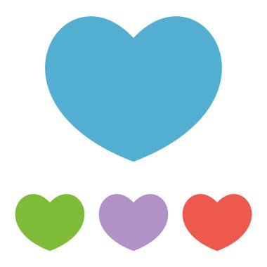 Kalp ikonu. Kalp vektör simgesi. Simge vektörü gibi