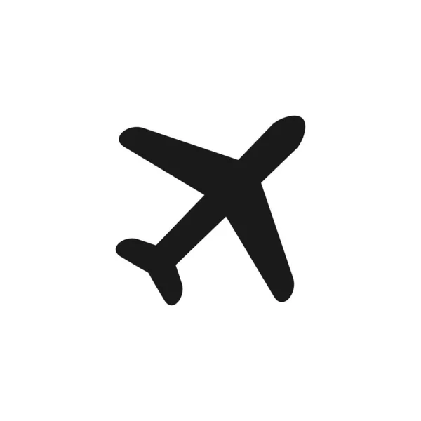 Rovinný Vektor Ikon Značka Symbol Letadla Symbol Letecké Dopravy Cestovní — Stockový vektor