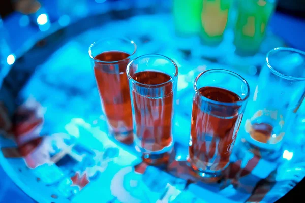 Alcohol in shot glasses