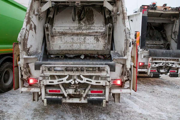 Garbage trucks in the city, garbage removal