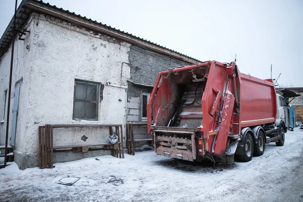 Garbage trucks in the city, garbage removal