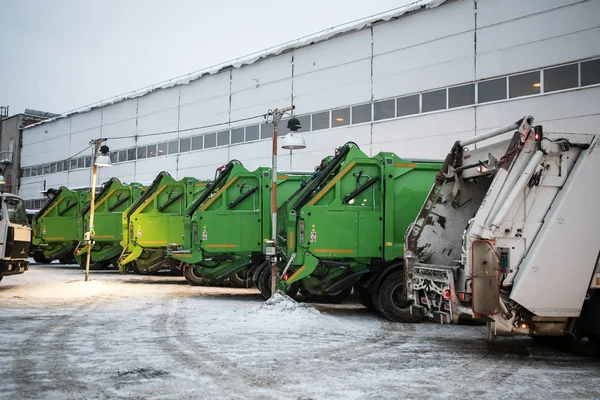 Garbage trucks in the city, garbage removal