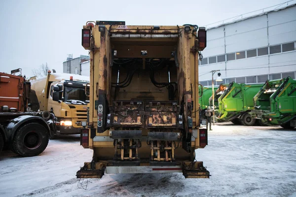 Garbage trucks in the city, garbage removal