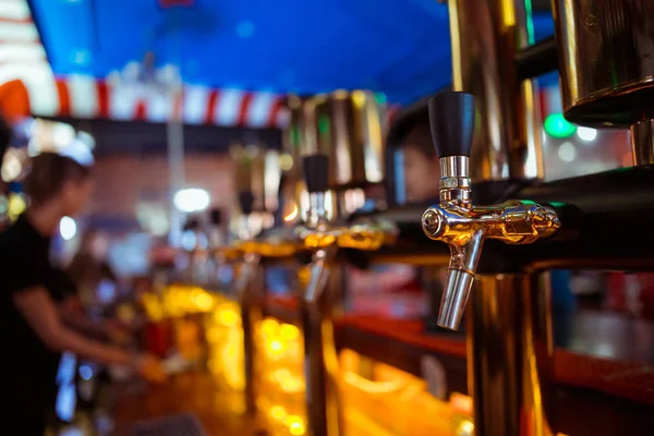 Close-up  beer tap in pub