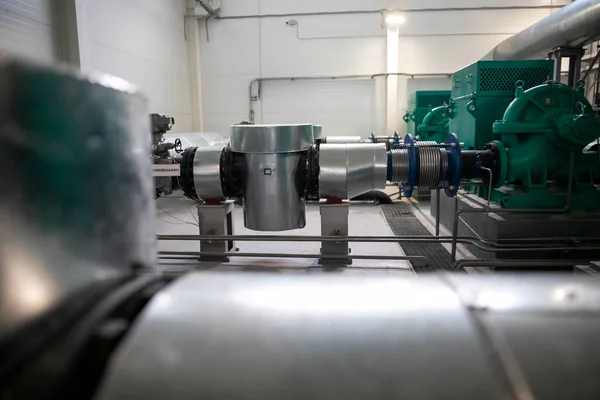 Pump station with inline centrifugal pumps — Stock Image Pump Station Inline Centrifugal Pumps Stock Image