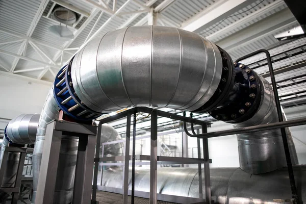Pump station with inline centrifugal pumps — Stock Image Pump Station Inline Centrifugal Pumps Stock Photo