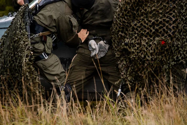 Special forces team. Russian police (Spetsnaz) used physical force to the suspected person